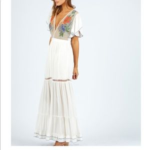 Cleo Ella Bora Bora Dress, White and floral Maxi